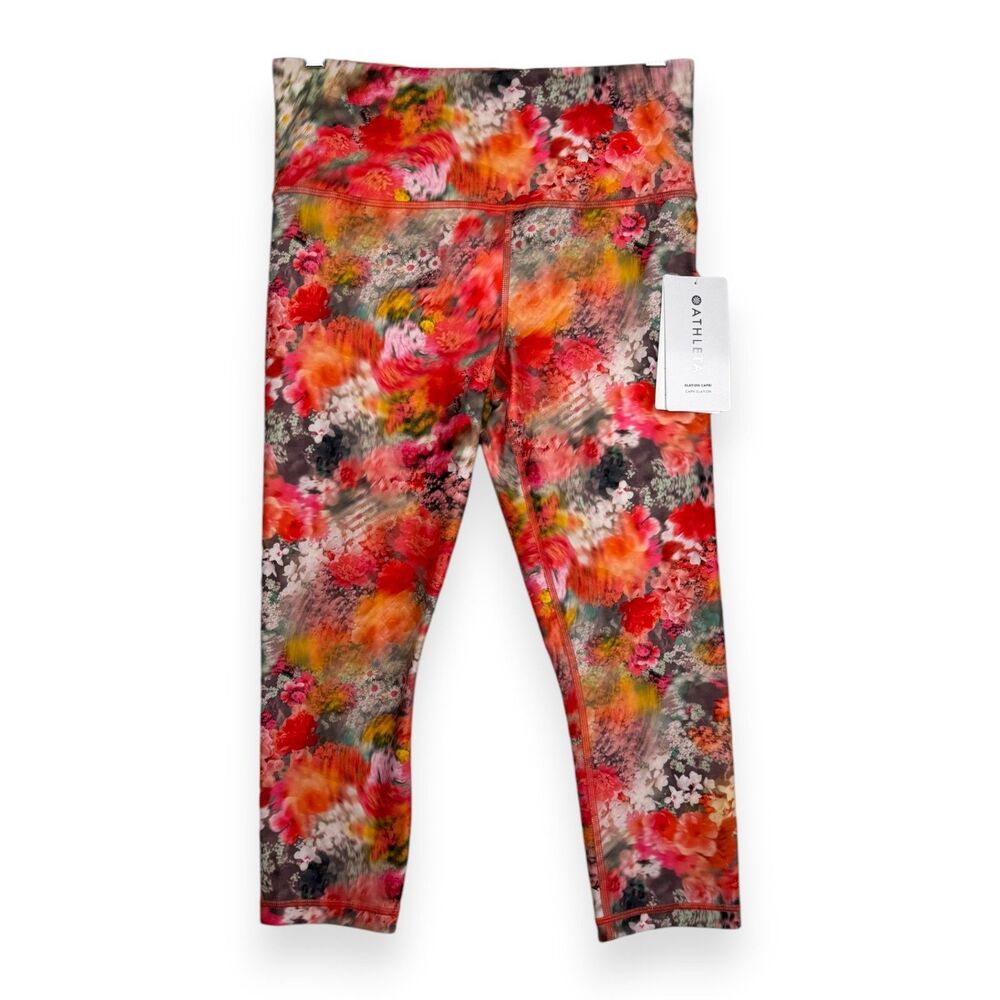 NWT Athleta Elation Renewed Bloom Spring Pink Floral High Rise Capri Leggings M